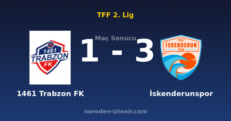 1461 Trabzon FK 1-3 İskenderunspor