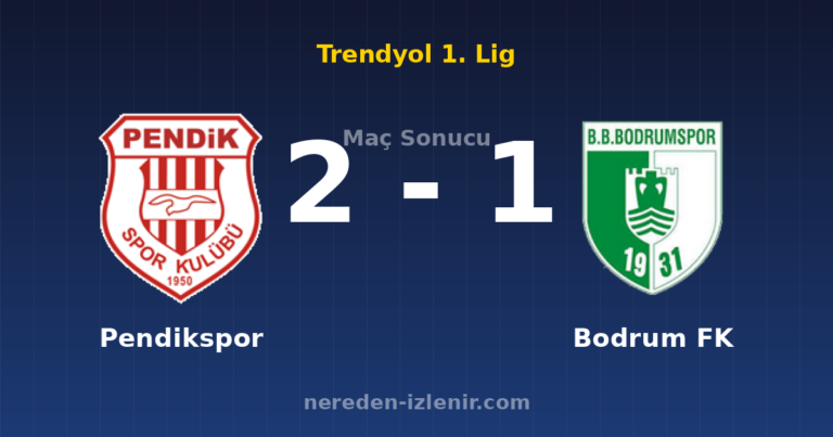 Pendikspor 2-1 Bodrum FK