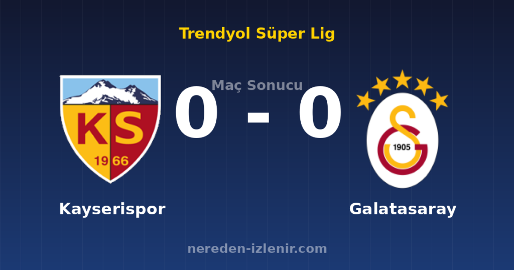 Kayserispor 0-0 Galatasaray