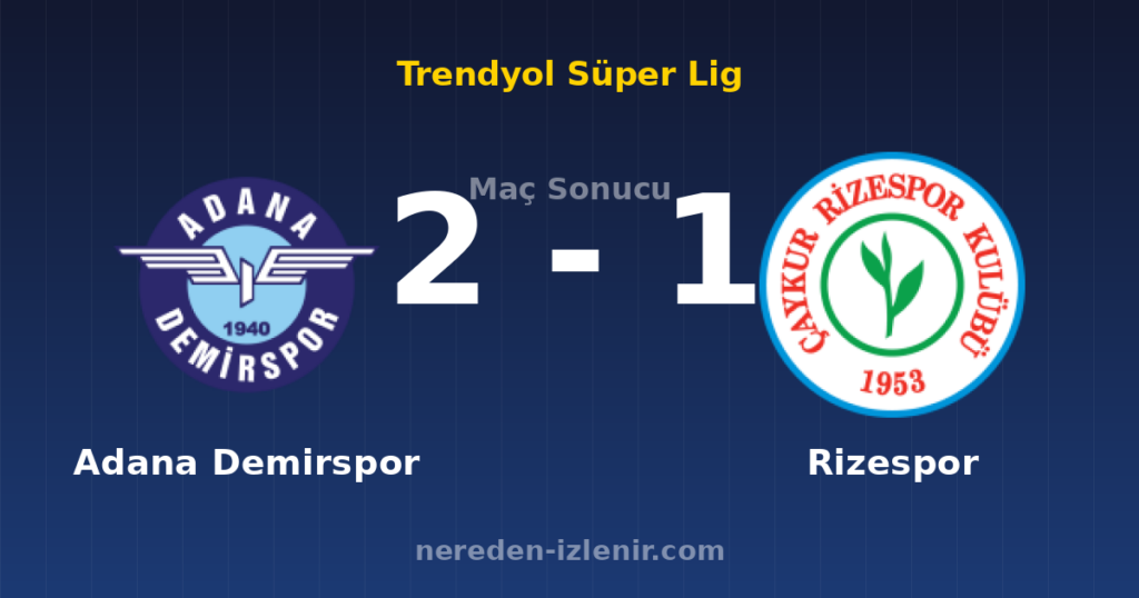 Adana Demirspor 2-1 Rizespor