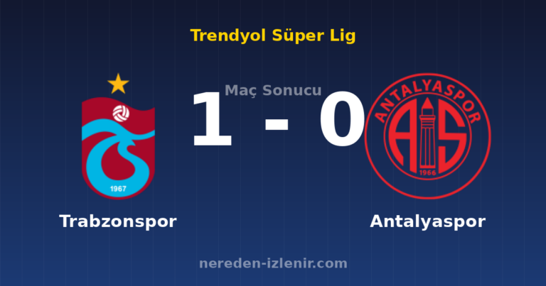 Trabzonspor 1-0 Antalyaspor
