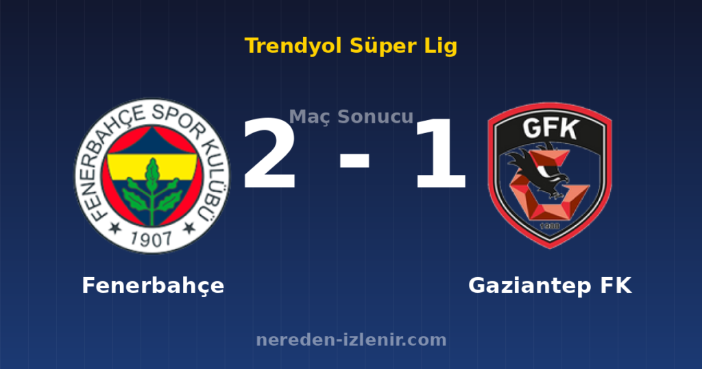 Fenerbahçe 2-1 Gaziantep FK