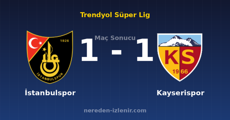 İstanbulspor 1-1 Kayserispor