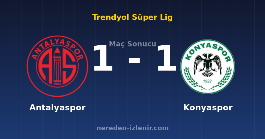 Antalyaspor 1-1 Konyaspor