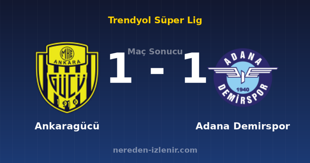 Ankaragücü 1-1 Adana Demirspor