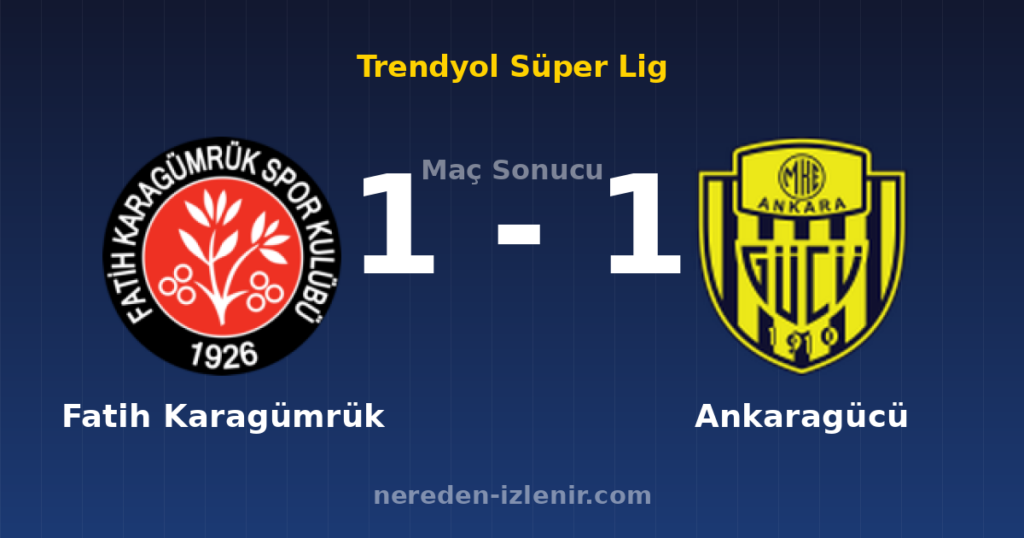 Fatih Karagümrük 1-1 Ankaragücü