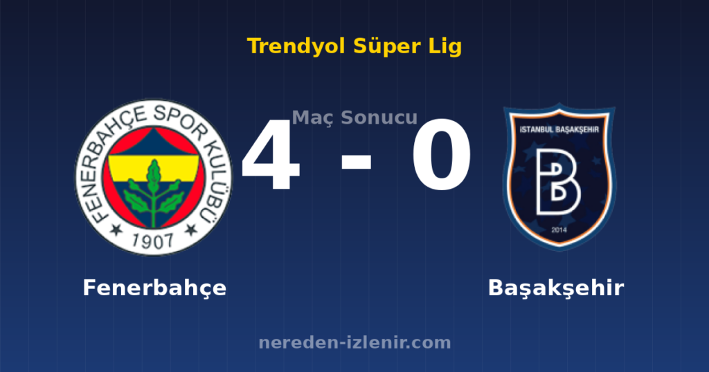 Fenerbahçe 4-0 Başakşehir