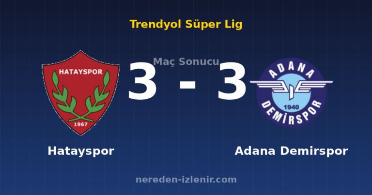 Hatayspor 3-3 Adana Demirspor