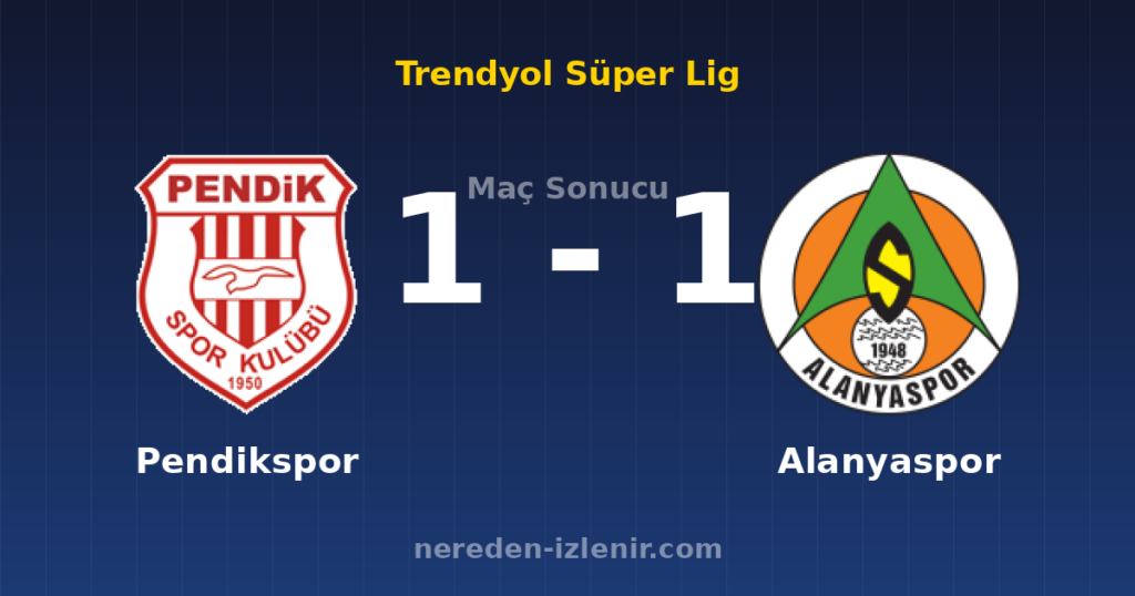 Pendikspor 1-1 Alanyaspor