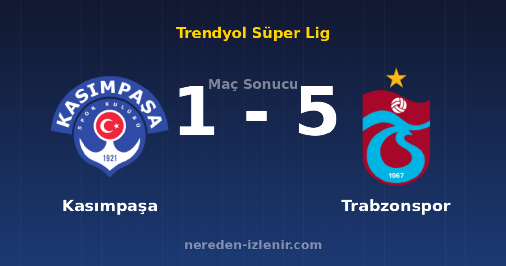 Kasımpaşa 1-5 Trabzonspor