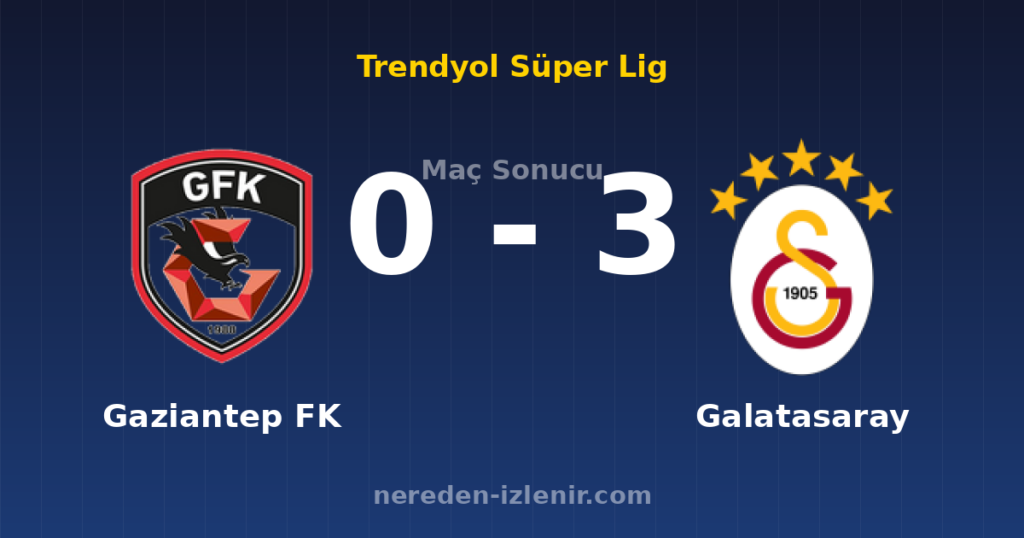 Gaziantep FK 0-3 Galatasaray