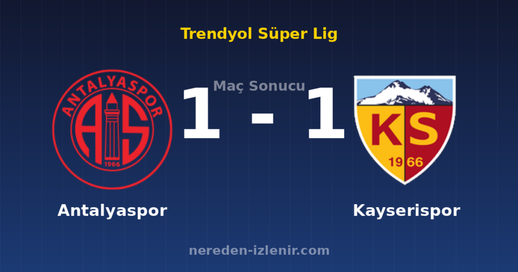 Antalyaspor 1-1 Kayserispor