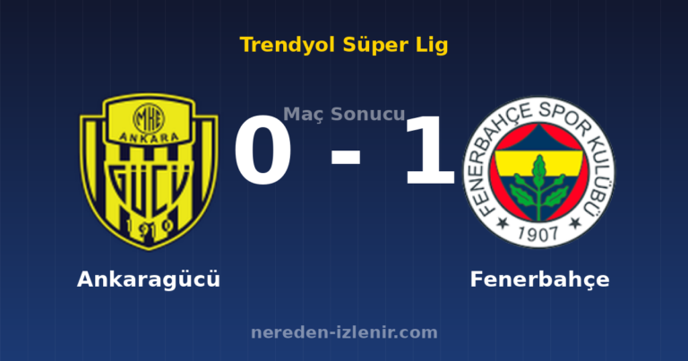 Ankaragücü 0-1 Fenerbahçe