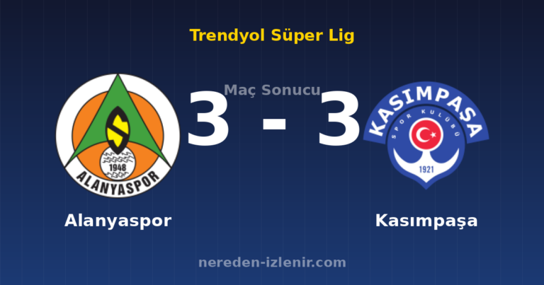 Alanyaspor 3-3 Kasımpaşa