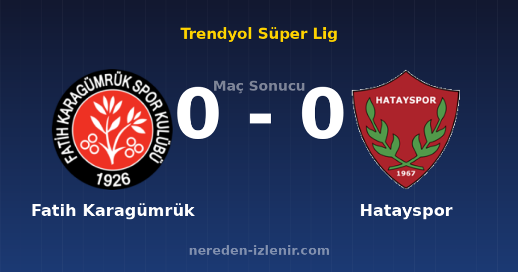 Fatih Karagümrük 0-0 Hatayspor