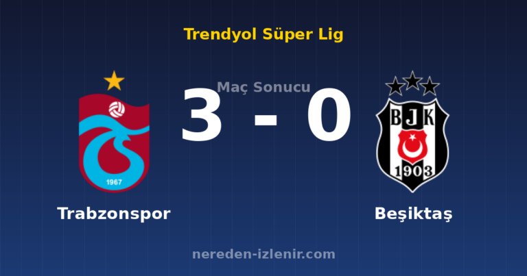 Trabzonspor 3-0 Beşiktaş