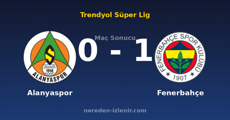 Alanyaspor 0-1 Fenerbahçe