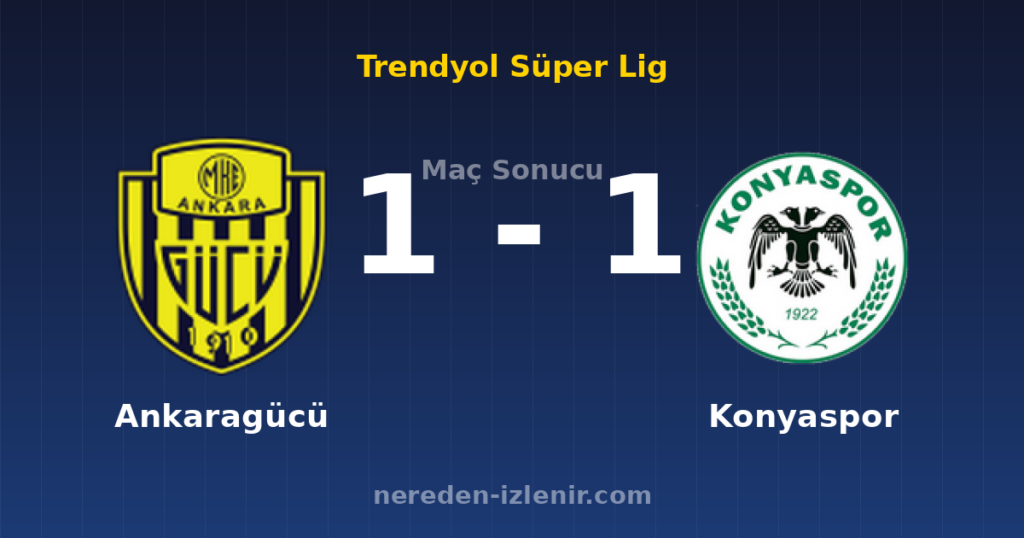 Ankaragücü 1-1 Konyaspor