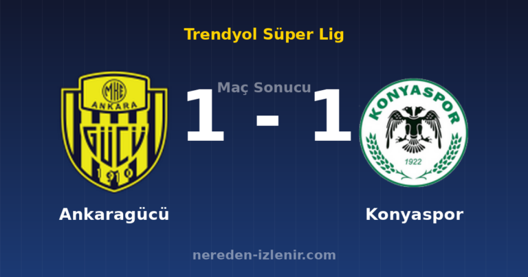Ankaragücü 1-1 Konyaspor