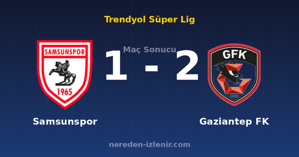 Samsunspor 1-2 Gaziantep FK