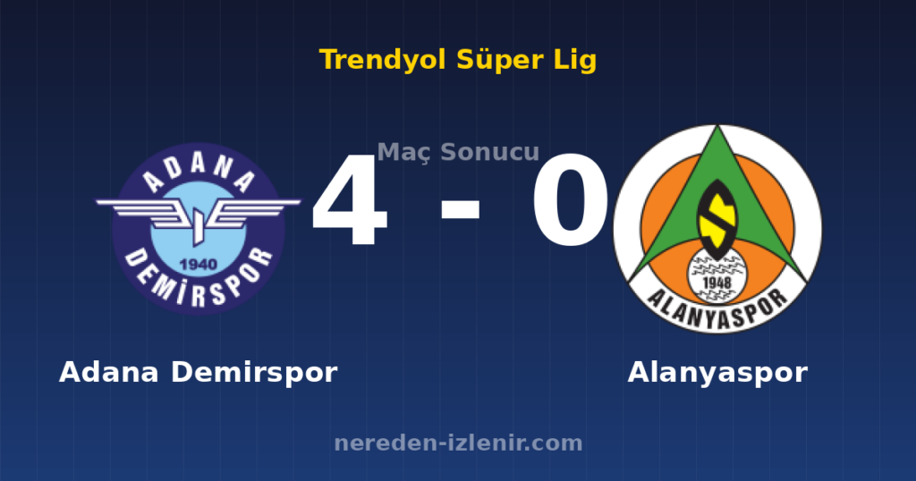 Adana Demirspor 4-0 Alanyaspor