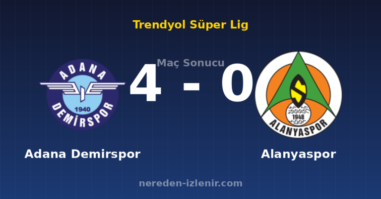 Adana Demirspor 4-0 Alanyaspor