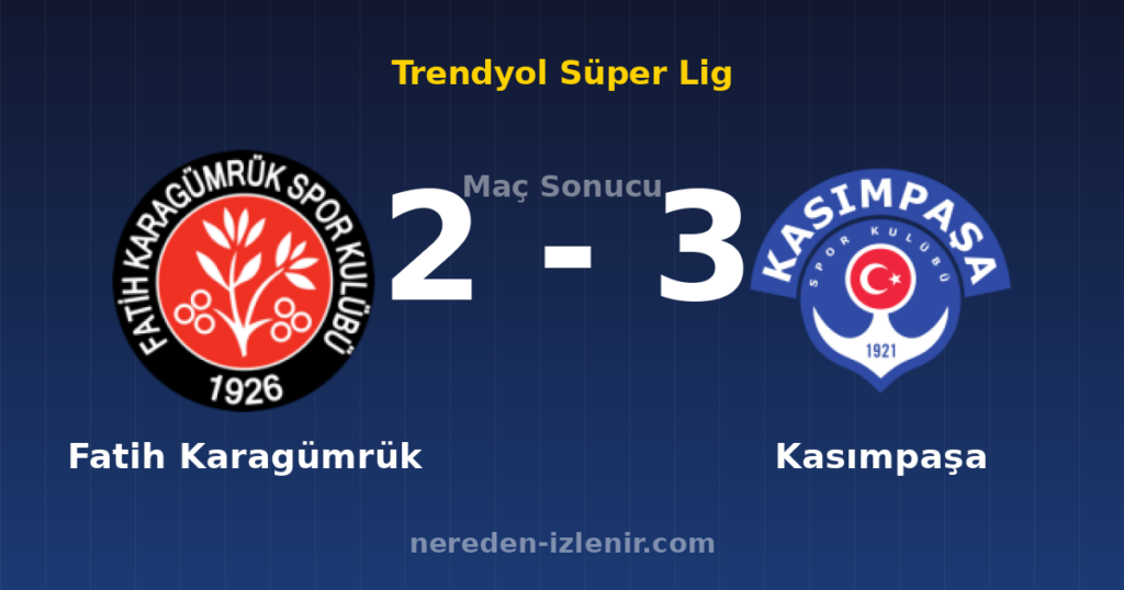 Fatih Karagümrük 2-3 Kasımpaşa