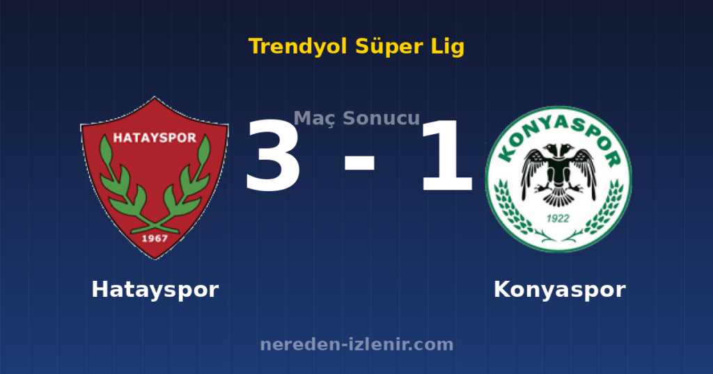 Hatayspor 3-1 Konyaspor