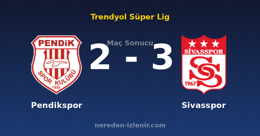 Pendikspor 2-3 Sivasspor