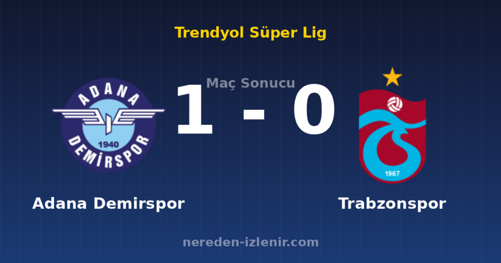Adana Demirspor 1-0 Trabzonspor