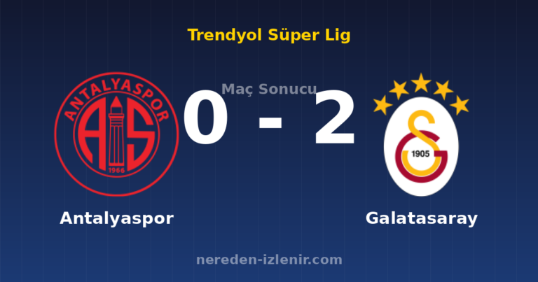 Antalyaspor 0-2 Galatasaray