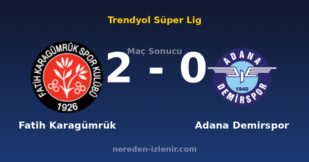 Fatih Karagümrük 2-0 Adana Demirspor