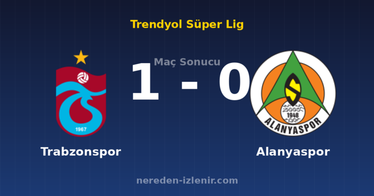 Trabzonspor 1-0 Alanyaspor