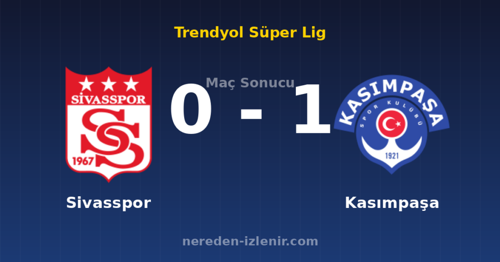 Sivasspor 0-1 Kasımpaşa