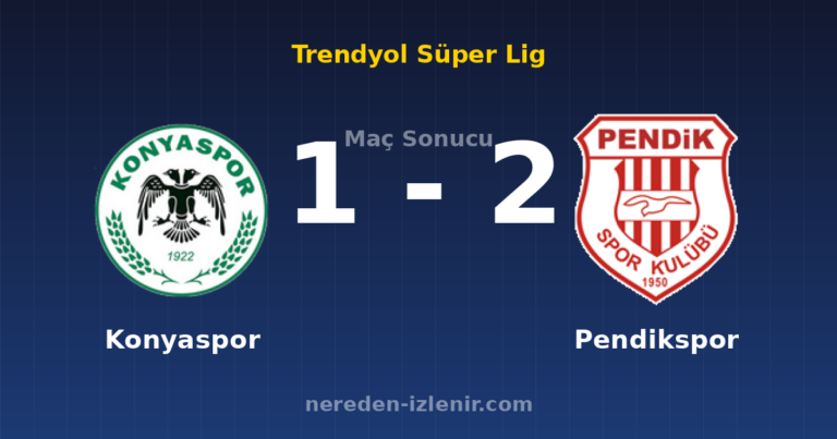 Konyaspor 1-2 Pendikspor
