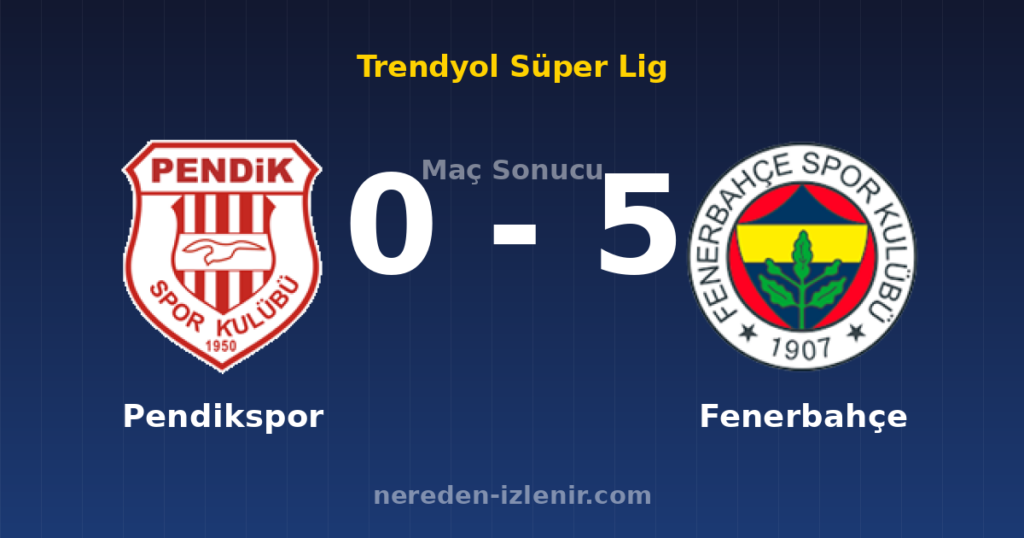 Pendikspor 0-5 Fenerbahçe