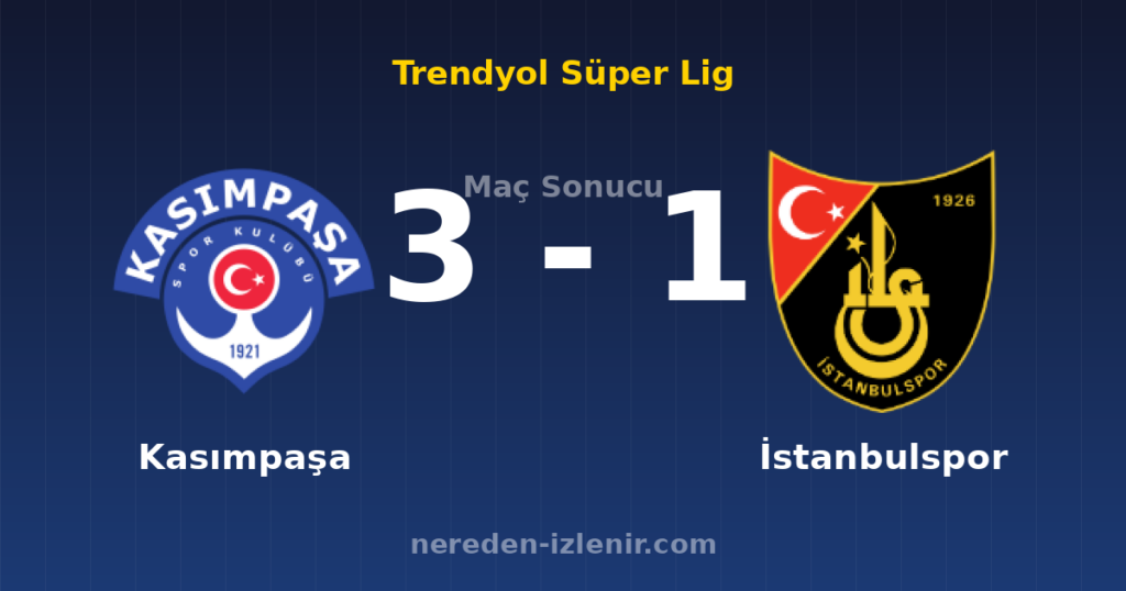 Kasımpaşa 3-1 İstanbulspor