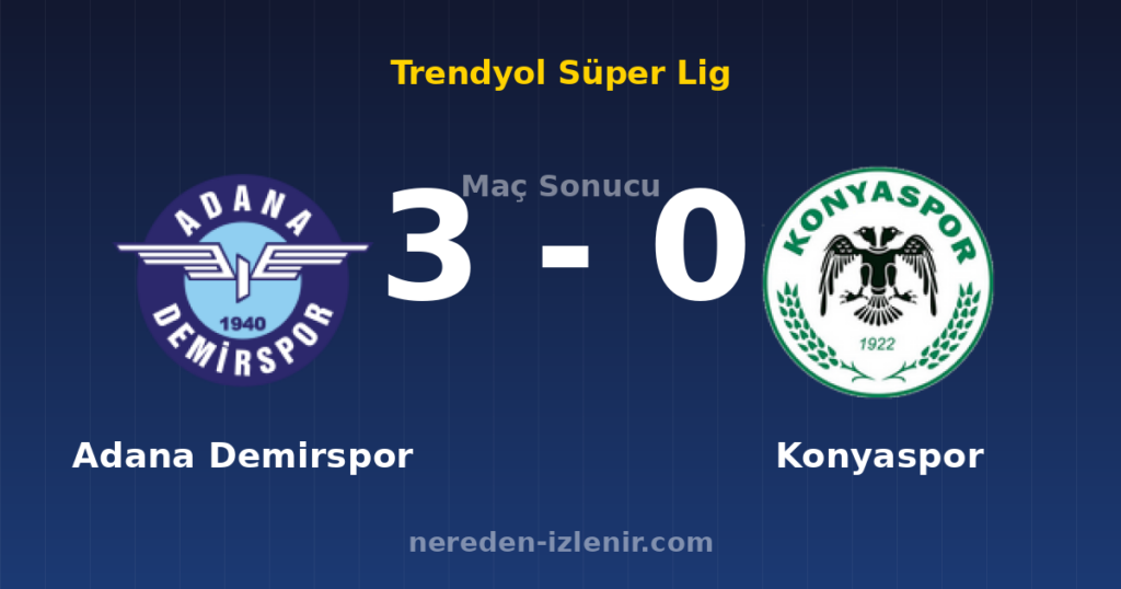 Adana Demirspor 3-0 Konyaspor