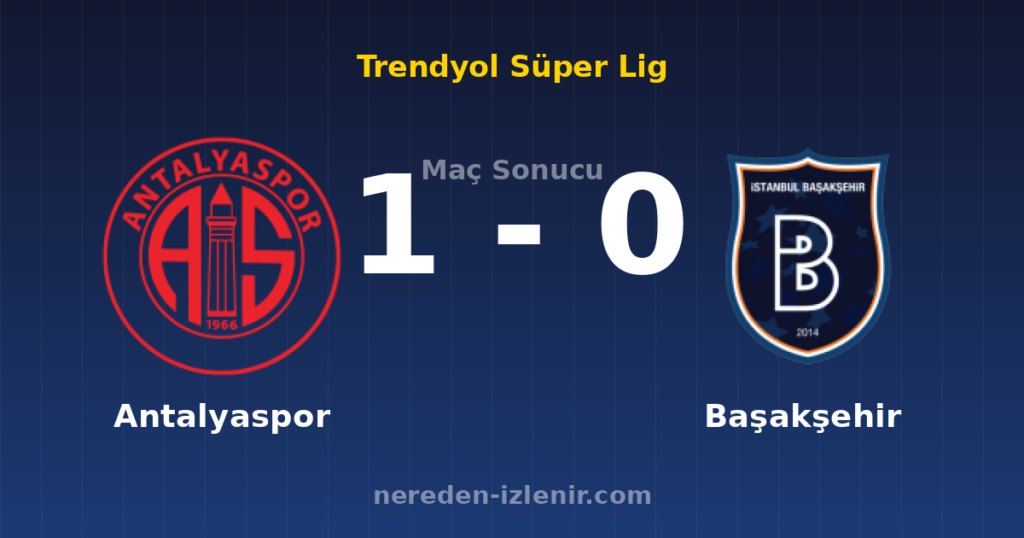 Antalyaspor 1-0 Başakşehir