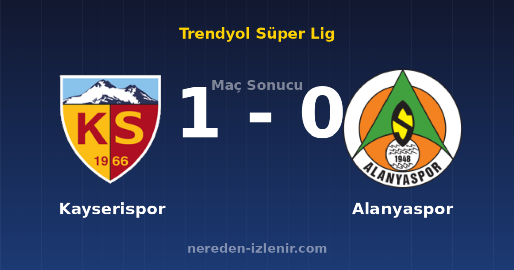 Kayserispor 1-0 Alanyaspor