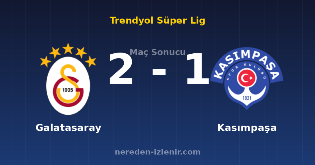 Galatasaray 2-1 Kasımpaşa