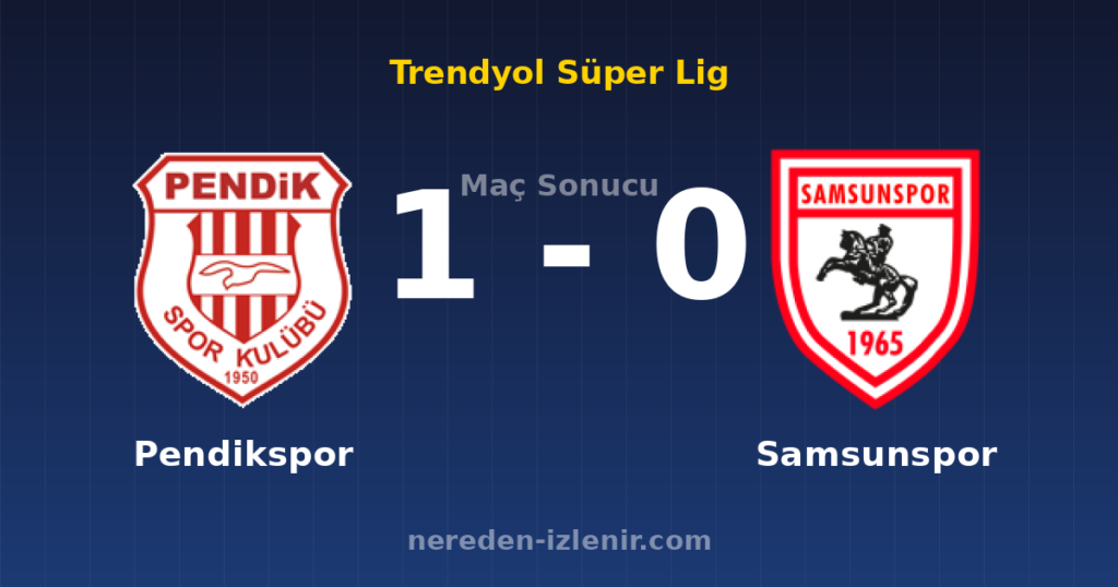 Pendikspor 1-0 Samsunspor