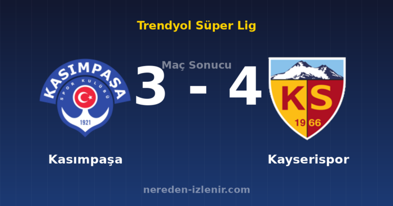 Kasımpaşa 3-4 Kayserispor