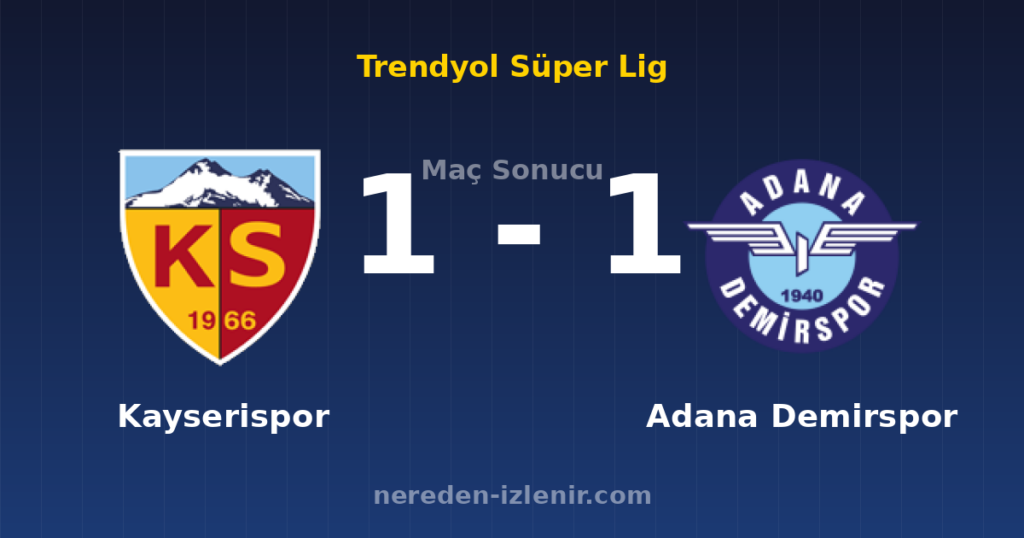 Kayserispor 1-1 Adana Demirspor