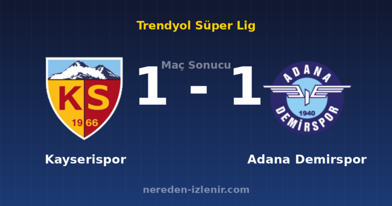 Kayserispor 1-1 Adana Demirspor
