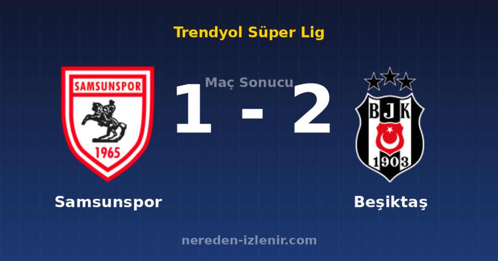 Samsunspor 1-2 Beşiktaş