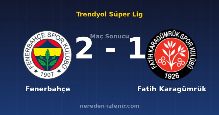 Fenerbahçe 2-1 Fatih Karagümrük