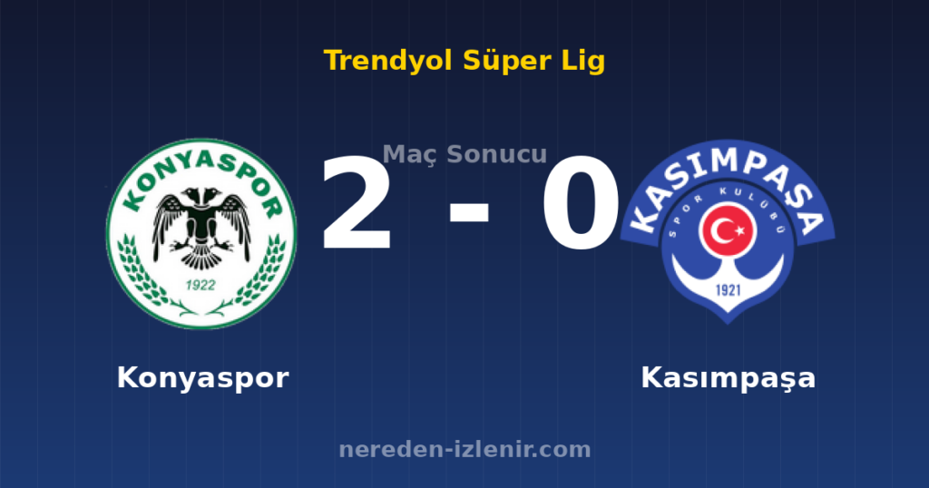 Konyaspor 2-0 Kasımpaşa