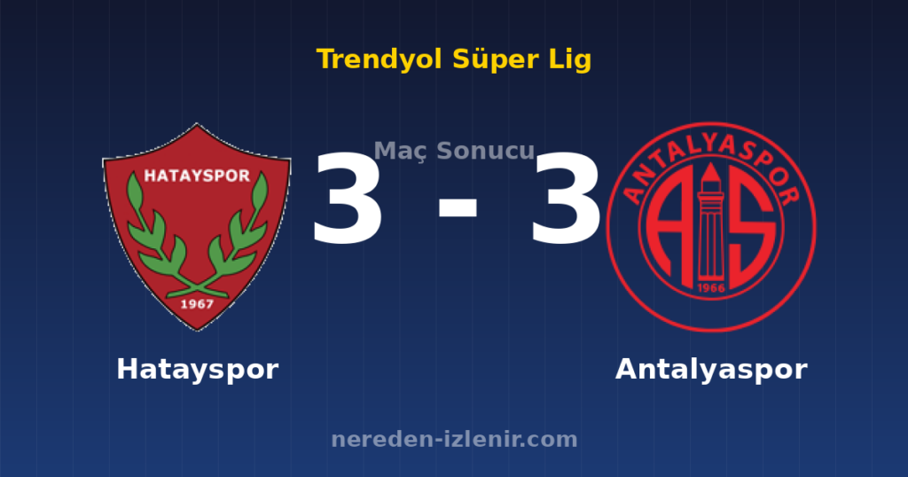 Hatayspor 3-3 Antalyaspor