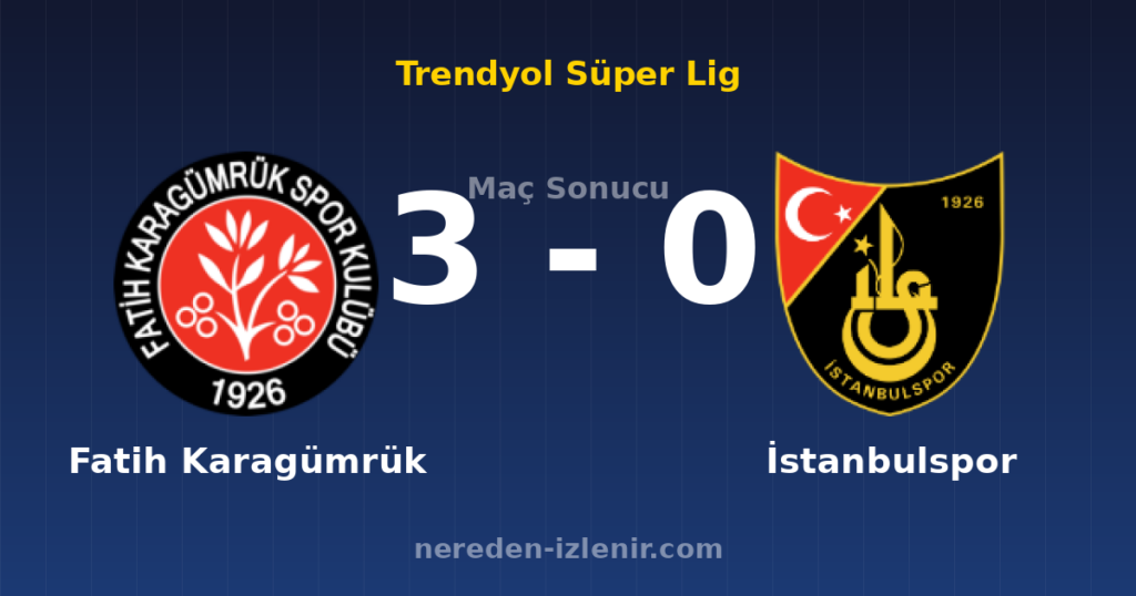 Fatih Karagümrük 3-0 İstanbulspor